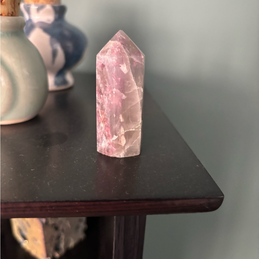 Rubelite & Quartz Crystal Tower